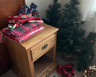Night stand, Christmas trees 