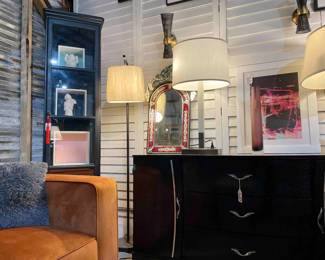 Venetian Glass Mirror Orange Velour Sofa