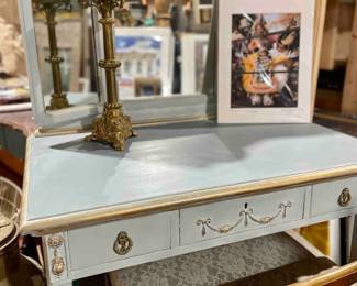 Painted Vanity Table with Mirror