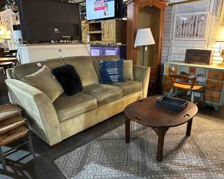 Green Velvet Lazboy Sofa