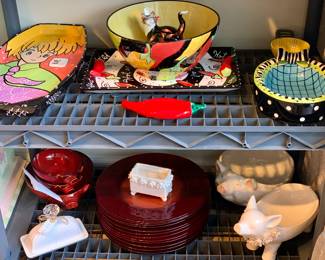 Designer plates, serving trays and bowls