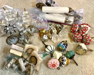 Other assorted door knobs--some wantta be McKenzie Childs, most from Italy