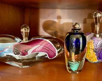 Linda Backus handmade and signed perfume bottles