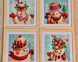 Diamond handmade snowman framed pictures. SO CUTE!! with boxes just perfect for a gift