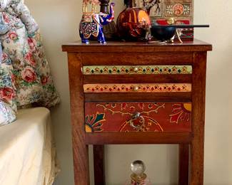 Painted wood side table