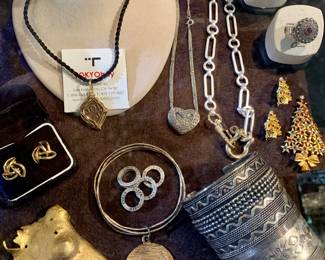 Sterling silver, fashion, and gold tone jewelry