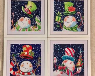Diamond Handmade snowman framed and boxed. Think gifts!!
