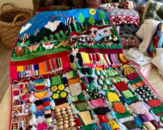 Colorful cloth wall hanging