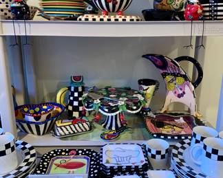 Designer cake plates, pitchers, serving trays.