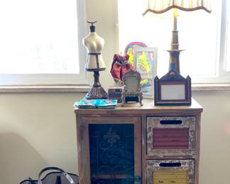 Painted side table with 3 drawers