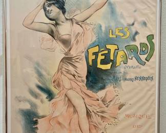 Vintage large framed poster