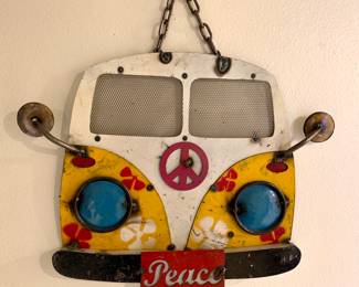 Pressed Steel VW Bus wall hanging
