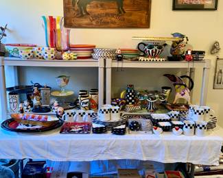 Listed most of all designers in the description. So many fun signed pieces. Fantastic wood Bucherie wall hanging