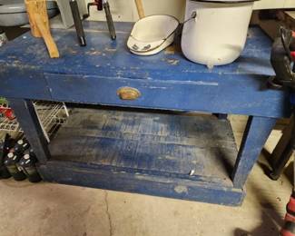 Vintage Work Bench - Heavy Duty - One with drawer, one without. 