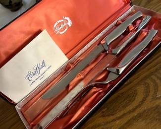 Vintage Carvel Hall Stainless Steel CARVING SET Mid Century Modern Knife Fork