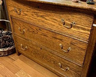 Antique Oak Three Drawer Dresser