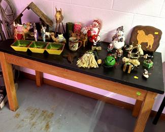 Christmas Stuff and Vintage Science Lab table