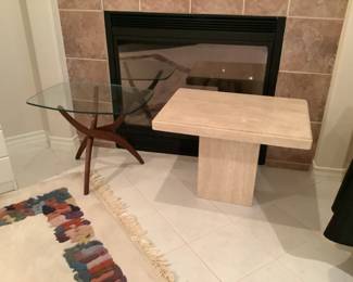 The wood/glass table sold at presale