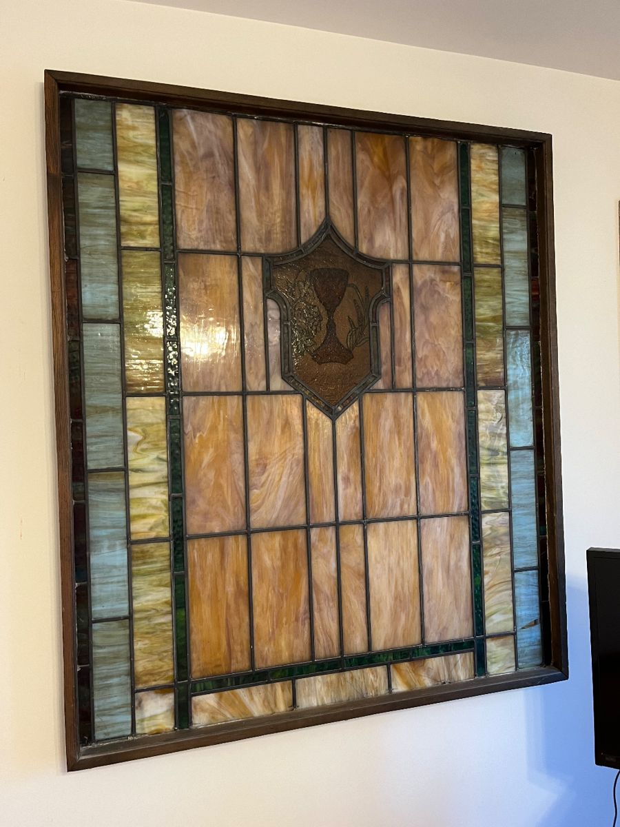 53" x 45" stained glass panel