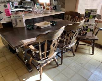 Wood table and 4 chairs (sold separately)