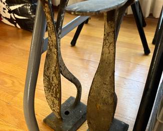 Vintage shoe shine foot rests