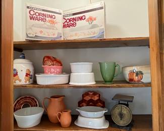 Pyrex gooseberry bowl and Corning Ware - new in box