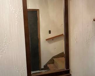 Wood framed wall mirror
