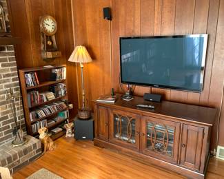 Panasonic plasma TV, BlueRay player, plus surround sound system, DVD's & CD's, & more