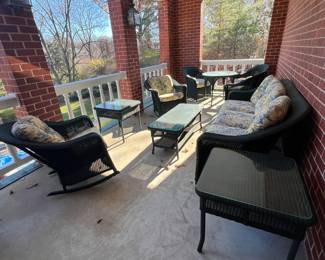 MAIN FLOOR PORCH GROUP OF BEST QUALITY "LLOYD LOOM" BY LLOYD/FLANDERS ALL WEATHER WICKER