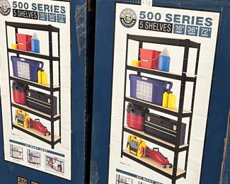 SHELVING STILL IN BOXES