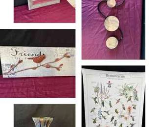 Wall Art, Decorative Vase, And Hummingbird Poster