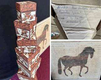 Horse Art Doolittle Prints  Stackable Box Decor
