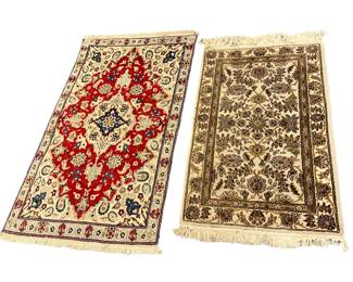 2 Handmade Persian Ornate Rug Vintage-Antique