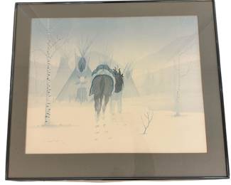 Horse TeePees Winter Scene by Donald Vann 527/1800