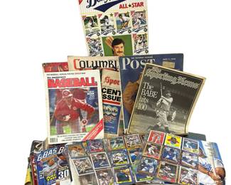 Baseball Cards Sleeves Magazines Sports Vintage Lot