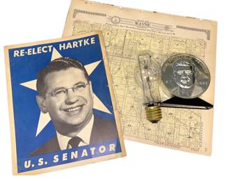 Map of Wayne Township Indiana Warsaw Pike Center Winona Lakes + JFK Coin Shaped Bank Political Poste