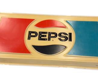 6 Foot Molded Plastic PEPSI Logo Sign For Lighted Frame Red Blue Navy Vintage Advertising