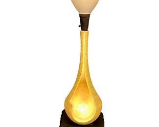 Frederick Weinberg Ceramic Atomic Abstract Art Organic Free Form Pebbled Table Lamp