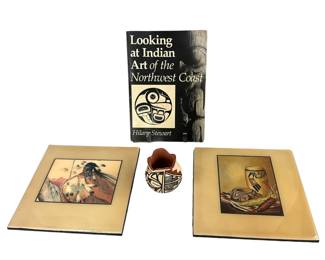 2 Harmony Design Ceramic Tile Wall Art Pieces Jim Prindiville + Book & Misc Pottery Piece