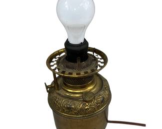 B&H Brass Oil Lamp Turned into Electric Lamp
