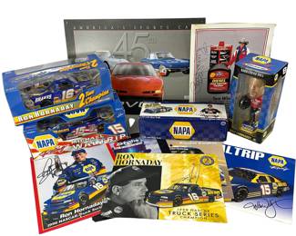New in Box NAPA Diecast NASCAR Racing Dale Jr 8 #16 Hornaday Pick Up Trucks & Signed Michael Waltrip #15