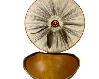 DreamCatcher Type of Wall Art Horse hair Feathers + Bowl Carved from Gourd