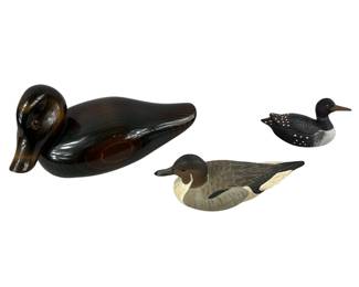 John Bundy Carved Duck + 2 More Duck Figures