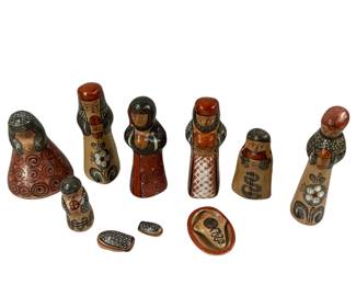 Lucano Mexico Pottery Mexican Native Nativity Scene Holy Family