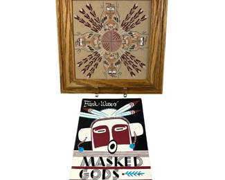 Thunderbirds & Crops Plants Sand Art Framed Navajo + Book