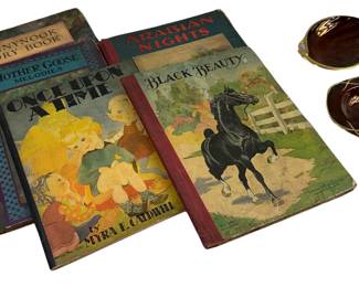 Antique Children's Books 1930s Black Beauty & More + 2 Pieces Carltonware Rouge Royal Handpainted England