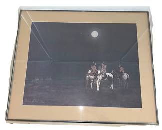 3 Native Men on Horses Under Full Moon by Paladine Roye Signed in Pencil 793/950