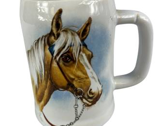 McCoy Horse Palamino Ceramic Beer Mug Coffee Cup Bridle Harness
