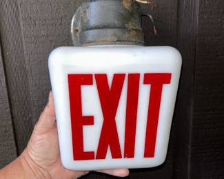 MILKGLASS EXIT SIGN