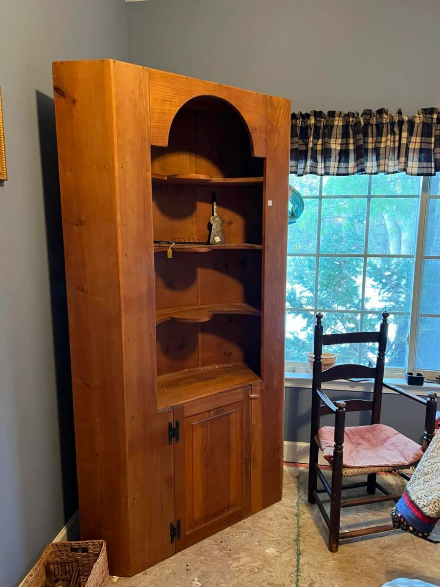 Hand crafted Robertson Furniture corner cabinet